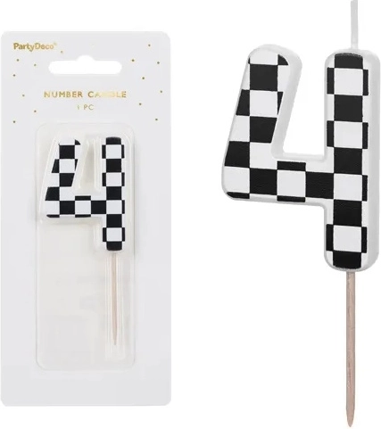 Bougie d’anniversaire pour gâteau chiffre 4 (mix de couleurs) - 1 pièce