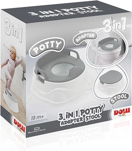 Pot de chambre pour enfants 3-en-1 gris