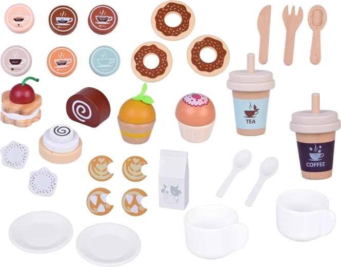 Café complet avec gobelets à emporter et lait