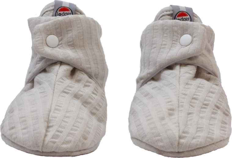 Chaussons en coton Lodger seersucker steel (3–6 mois)