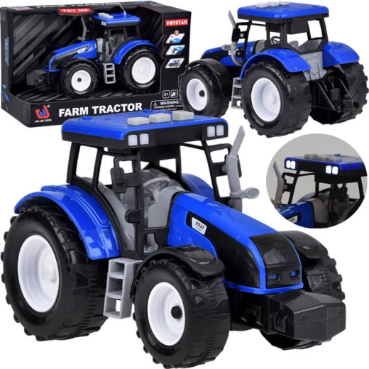 Tracteur bleu à propulsion à rétrofriction avec effets lumineux et sonores