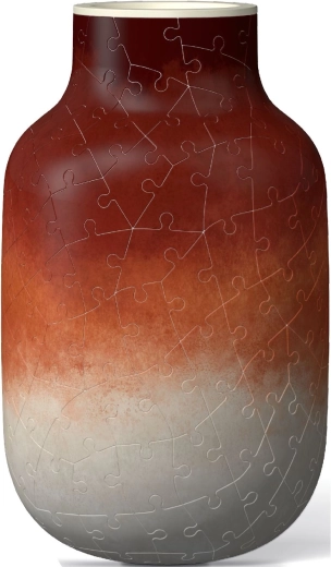 Vase puzzle 3D aux tons terre cuite