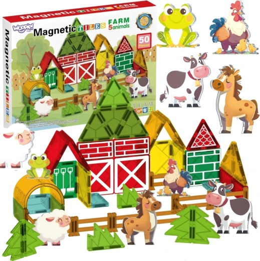 Jeu de construction magnétique 7,5 cm ferme 30 pièces Woopie