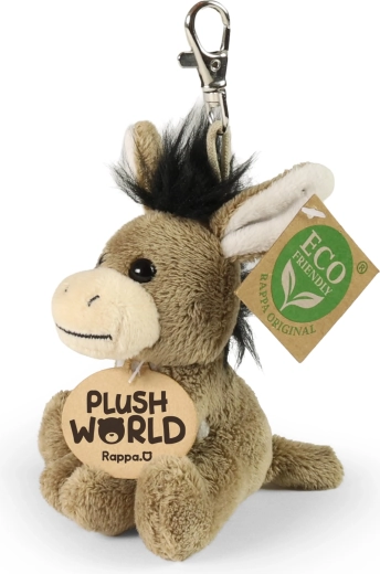 Porte-clés peluche âne 9 cm Eco-Friendly Plush World