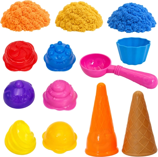 Trois couleurs de sable modelable