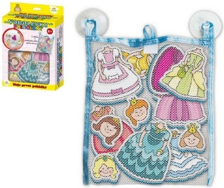 Autocollants de bain Mes premiers contes - Princesses ensemble en mousse avec filet