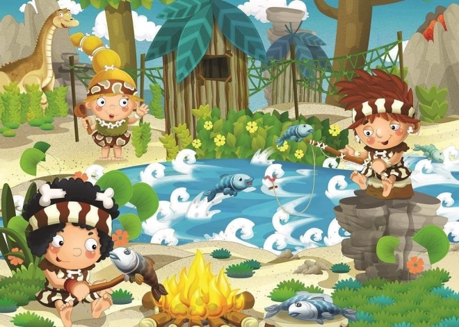 Puzzle Pique-nique préhistorique - 100 pièces