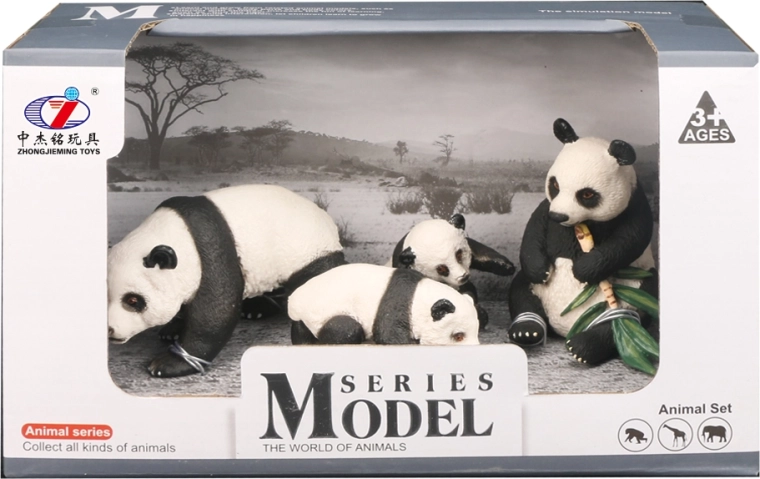 Ensemble de figurines de famille de pandas