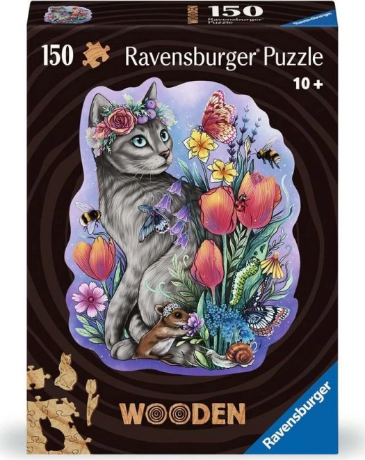 Puzzle contour en bois Chat magique 150 pièces Ravensburger