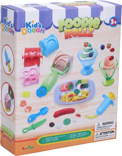 Pâte à modeler aliments avec rouleau - 4 pièces