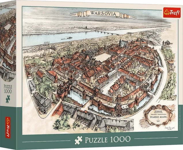 Puzzle Trefl projet de reconstruction de la Vieille Ville, Varsovie 1951 – 1000 pièces
