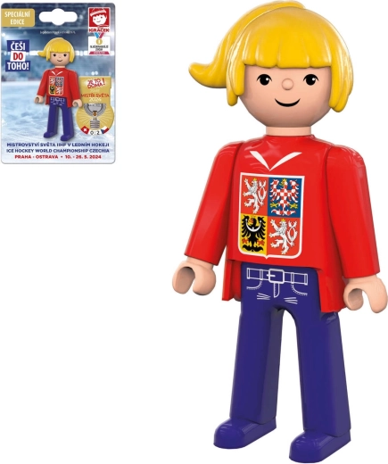 EFKO Igráček supportrice du championnat du monde de хоккей 2024 – figurine en maillot rouge - 1 pièce