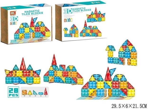 Jeu de construction magnétique de 28 pièces