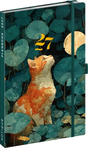 Couverture rigide avec illustration stylée et élastique