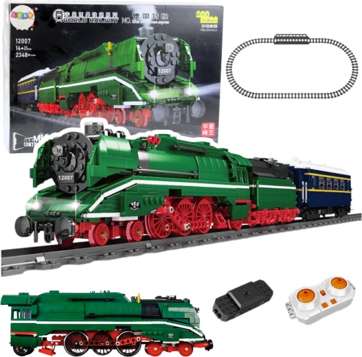 Jeu de construction locomotive à vapeur RC avec capteur et rails, 2348 pièces