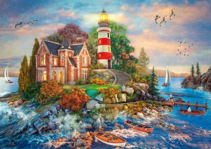 Puzzle Phare sur le rocher 500 pièces SCHMIDT