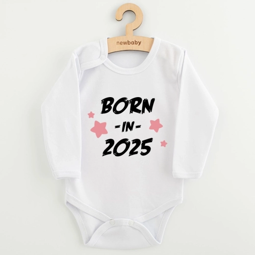 Body bébé avec imprimé new baby born in 2025, rose, taille 68