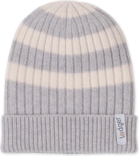 Bonnet tricoté en mérinos Lodger Stripe Merino Storm (3–6 mois)