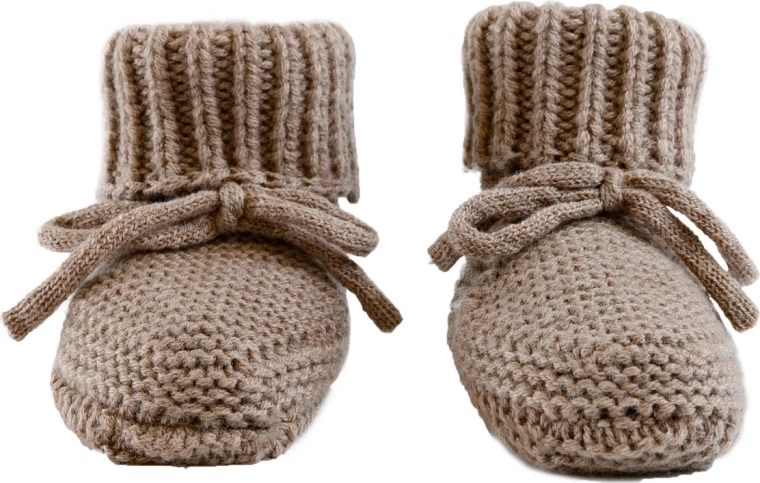 Chaussons tricotés en mérinos Lodger buffalo 0–6 mois