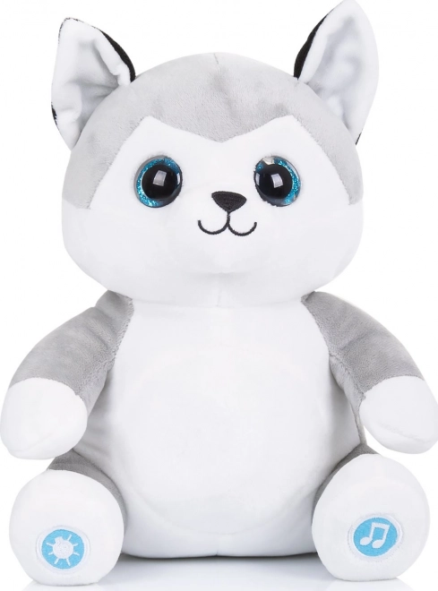 Husky en peluche avec lumières et musique CHIPOLINO