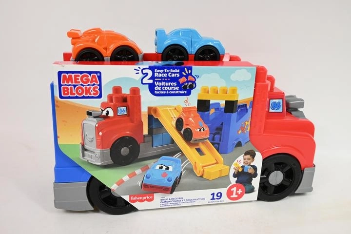 Camion Mega Bloks avec piste de course et 2 véhicules