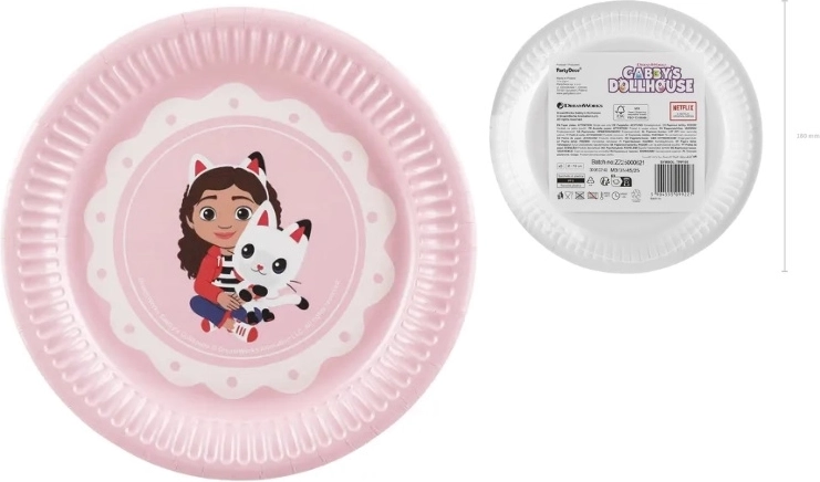 Assiettes en papier La Maison du chaton de Gabinette 18 cm, 6 pcs