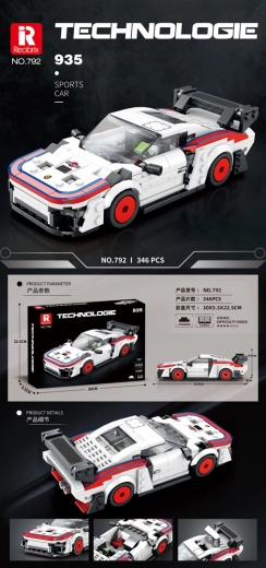 Kit de construction voiture de sport blanche 346 pièces