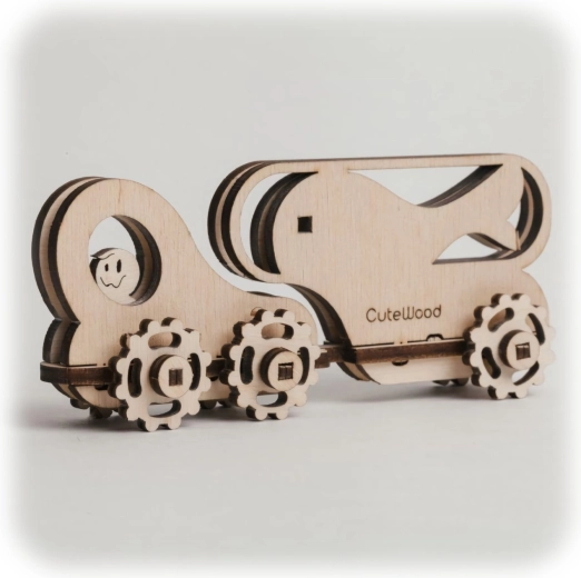 CuteWood puzzle 3D en bois Chariot à poissons