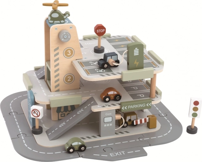 garage en bois avec route 2Kids Toys