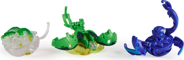Trois figurines Bakugan transformables
