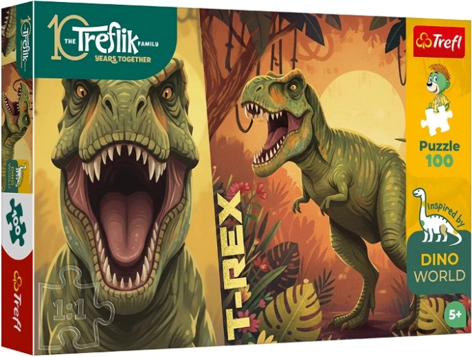 Puzzle Trefl Inspired by Dino World – T-Rex Rodzina Treflików 100 pièces