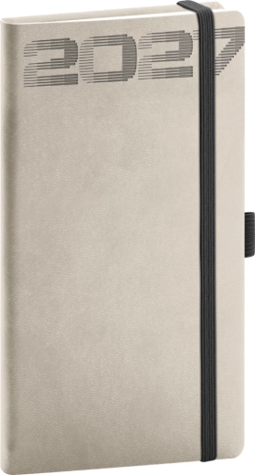 Agenda de poche Notique Aprint Top 2027 gris clair 9 × 15,5 cm