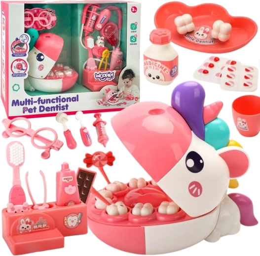 Woopie set du petit dentiste – tête de licorne avec accessoires