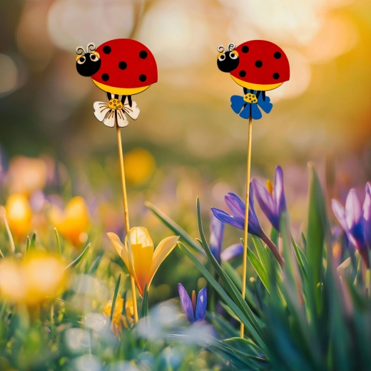 Décoration de jardin à piquer en forme de coccinelle - 1 pièce