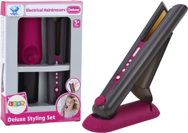 Fer à lisser jouet avec support, lumière et son