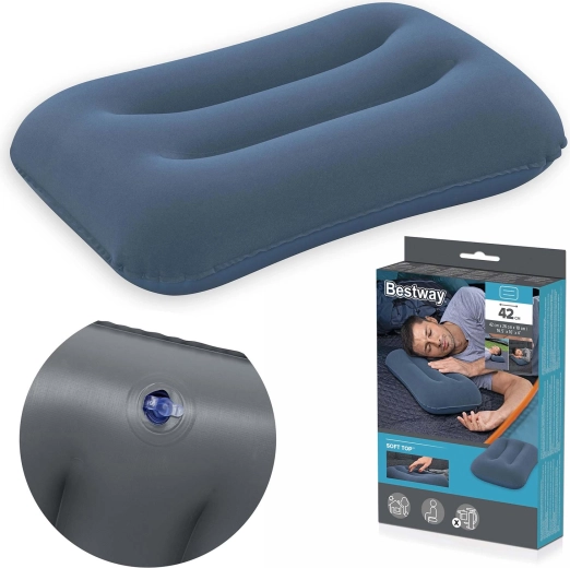 Oreiller gonflable en velours Bestway 42 × 26 cm