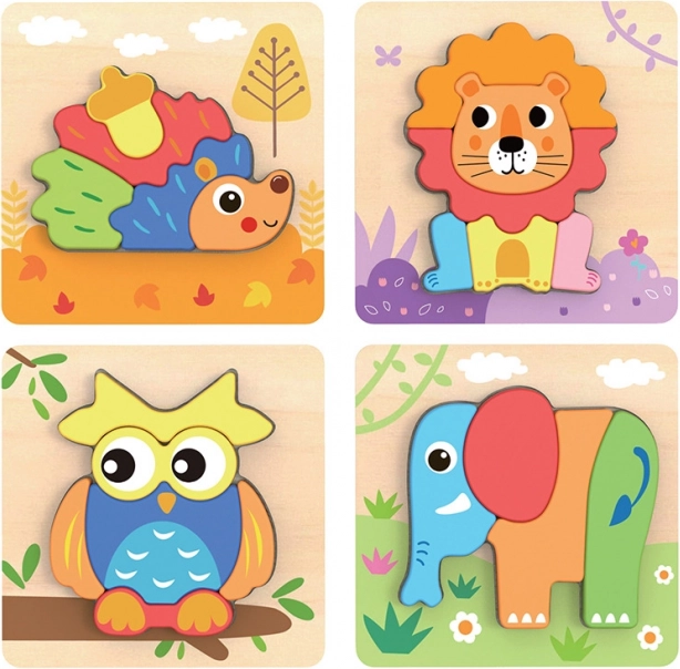 BABU - Puzzle animaux 4 en 1