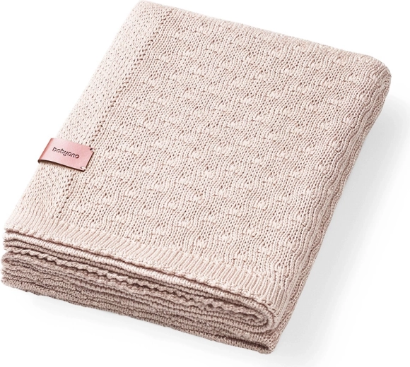 BabyOno couverture tricotée en bambou light beige