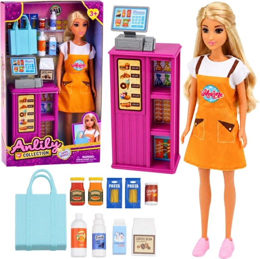 Poupée Anlily caissière avec supermarché et accessoires 30 cm