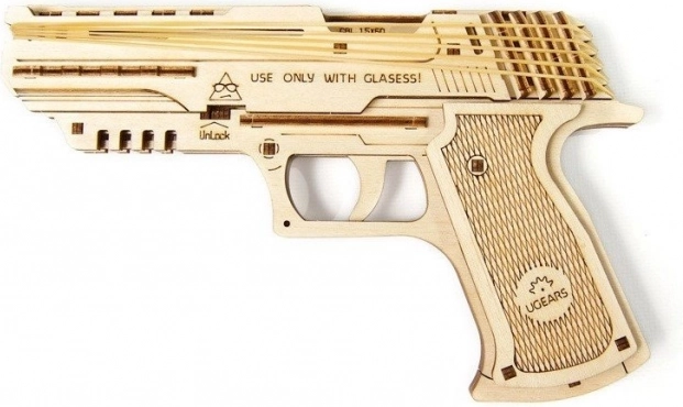 puzzle 3D en bois ugears pistolet wolf-01