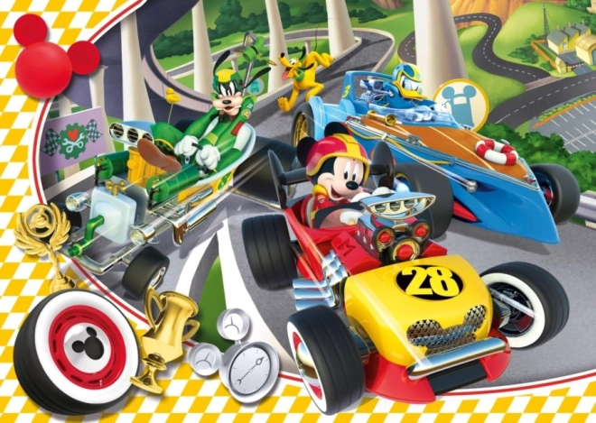 Puzzle Clementoni Mickey et ses bolides – course, 15 pièces