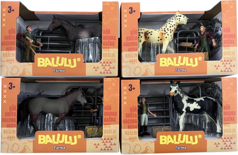 Set de jeu Balulu cheval avec figurine de soigneur et accessoires - 1 pièce