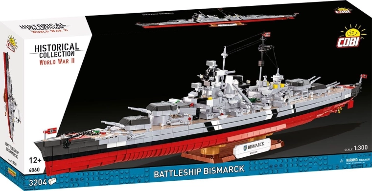 Cobi II WW cuirassé Bismarck maquette 1:300 (3204 pièces)