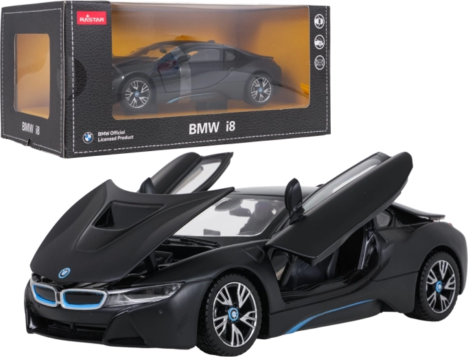 Modèle métallique BMW i8 à l'échelle 1:24 noir RASTAR