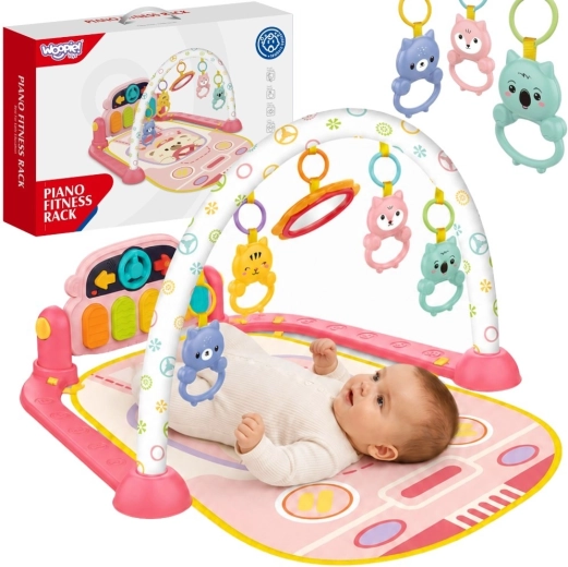 Tapis d’éveil interactif Woopie Baby avec piano 3-en-1 pour bébés