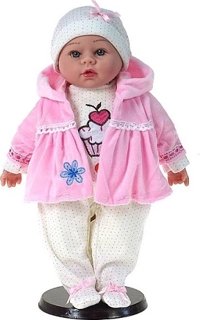 Bébé chantant parlant polonais en manteau rose