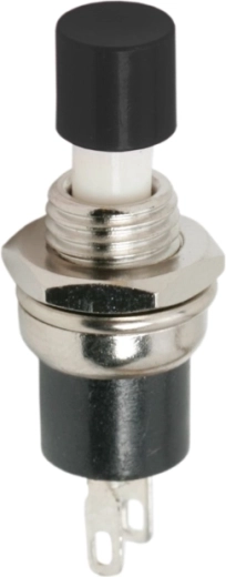 Bouton-poussoir rond noir encastrable