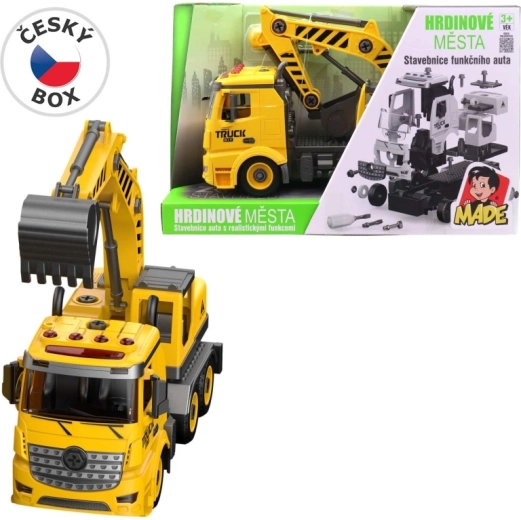 Kit de construction pelleteuse avec lumière et son, 32 cm