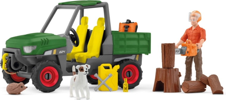 Travail en forêt – véhicule utilitaire tout-terrain avec figurine et accessoires