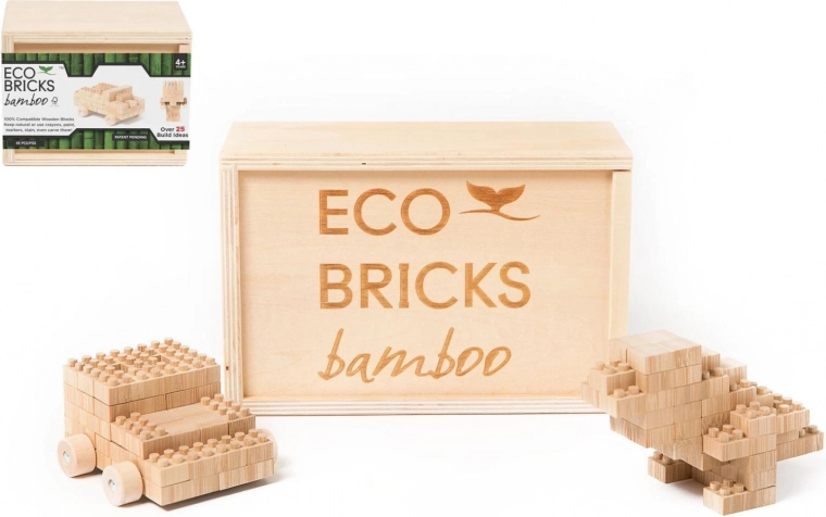 Jeu de construction en bois 45 pièces dans une boîte